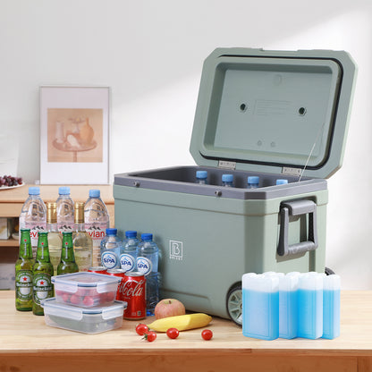Cool box 45L green - 3 days insulation - 4 cooling elements - temperature-safe closure