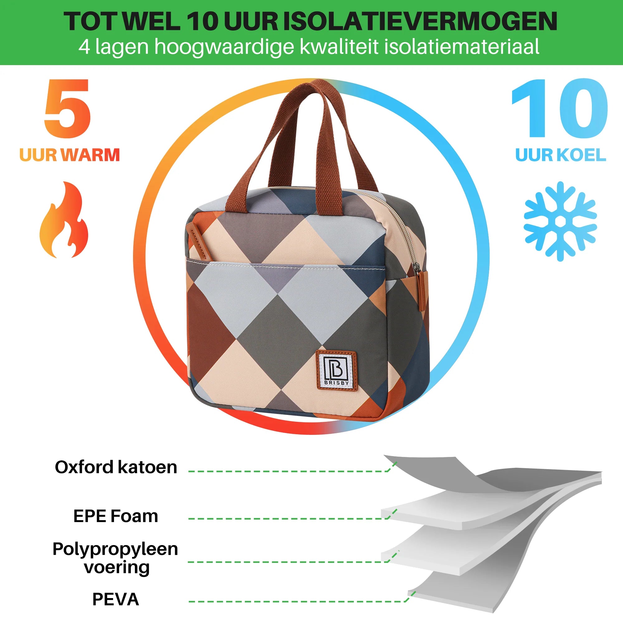 Cooler bag 4L block - 4-layer insulated - free cooling element