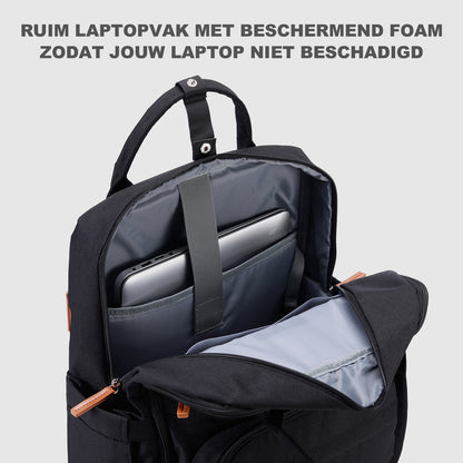Unisex LTO rugtas zwart - Waterafstotend - laptopvak - geschikt als handbagage - levenslange garantie
