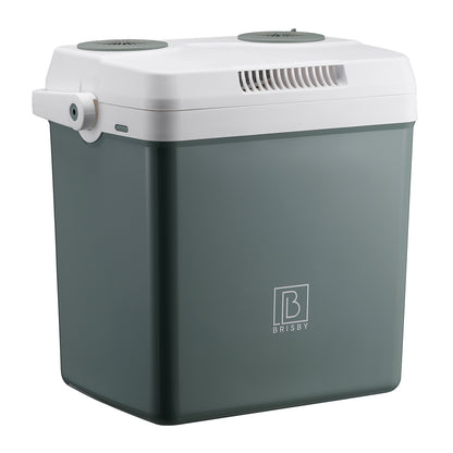 Elektrische koelbox 25L groen - AC/DC 12V, 220/230V - incl. divider en vershoudbakjes - vergrendelbare deksel