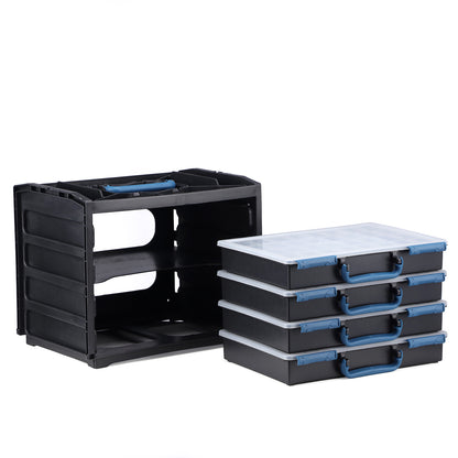 Packaway 5 Delige Draagbare Luxe  Assortimentsdoos, Assortimentskoffer Met 65 Uitneembare bakjes.