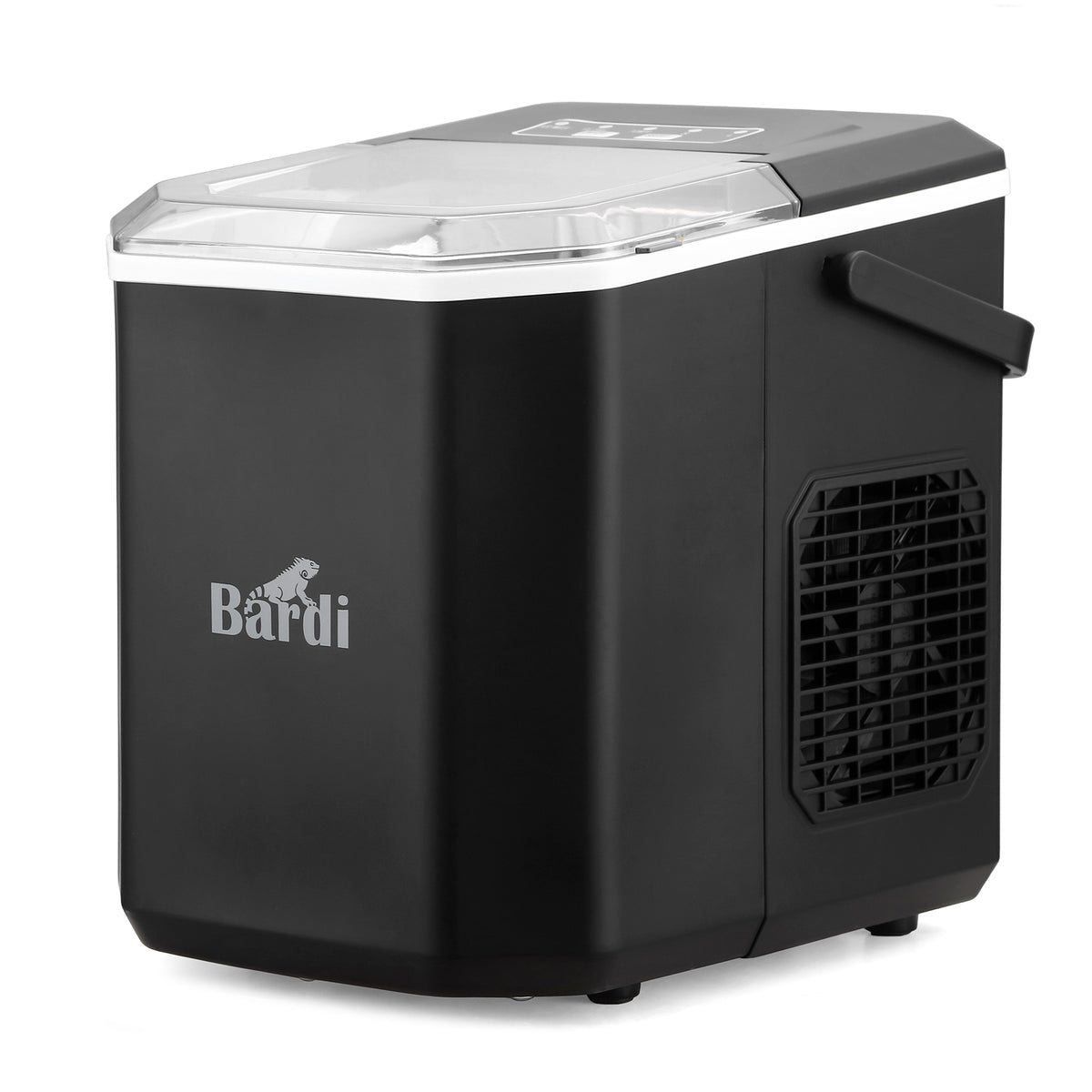 Bardi 1.3L Deluxe IJsblokjesmachine Square – IJsblokmaker Inclusief Luxe Thermosbeker en IJsschep – 9 Blokjes in 8 Minuten – ZWART