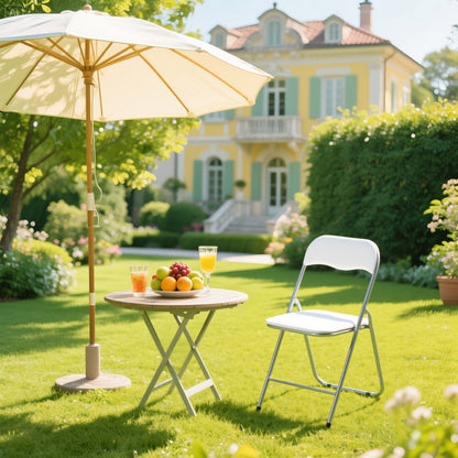 Bardi 2-delige Klapstoelen set PVC wit - 100 kg draagvermogen