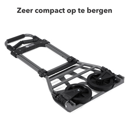 Packaway professionele steekwagen 130kg - Opvouwbaar -  voor verhuizen en dozen – zwart