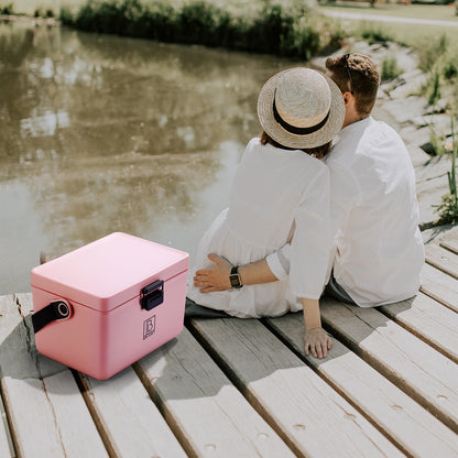 Koelbox 12L met draagband roze - dividers - snijplanken - tot maximaal 40 uur isolatie - incl. 2 koelelementen van 200ml