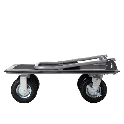 Packaway Professionele Opvouwbare Transportwagen 350 kg – Transportkar met Rubberen Luchtbanden – Rem – Antislip Laadplateau