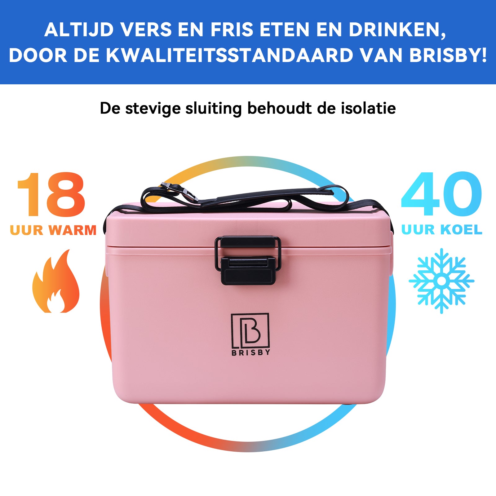 Koelbox 12L met draagband roze - dividers - snijplanken - tot maximaal 40 uur isolatie - incl. 2 koelelementen van 200ml