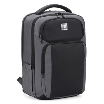 Brisby Rugzak Pro 1 – Laptoprugzak tot 15,7 inch voor Werk, School en Reizen – Waterafstotend – Met Tabletvak, Antidiefstalvak en Trolleysleeve - Grijs