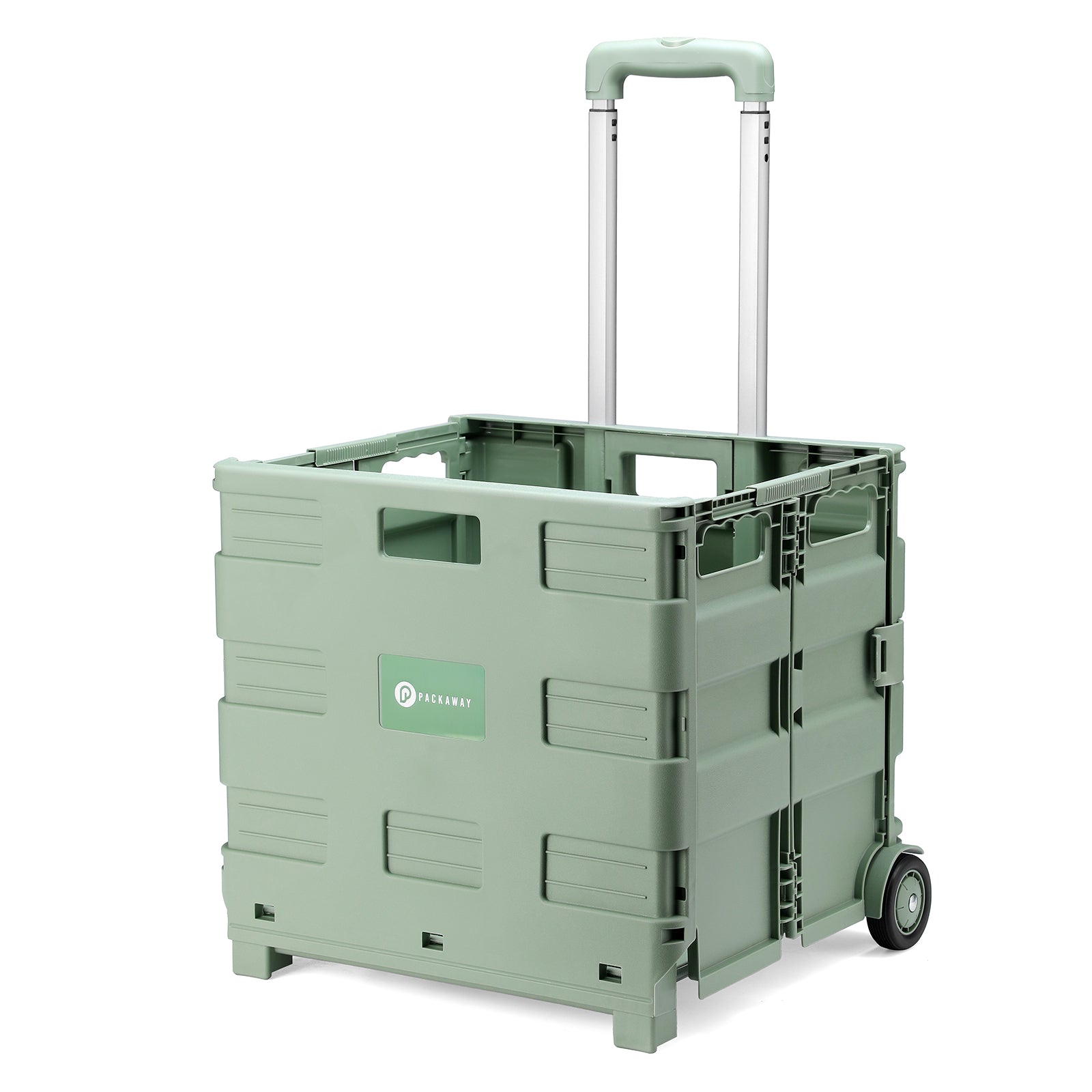 Packaway XL Opvouwbare Boodschappentrolley met wielen - Boodschappenkrat - Opbergbox - Boodschappenwagen - Vouwkrat - 50 Liter - Groen