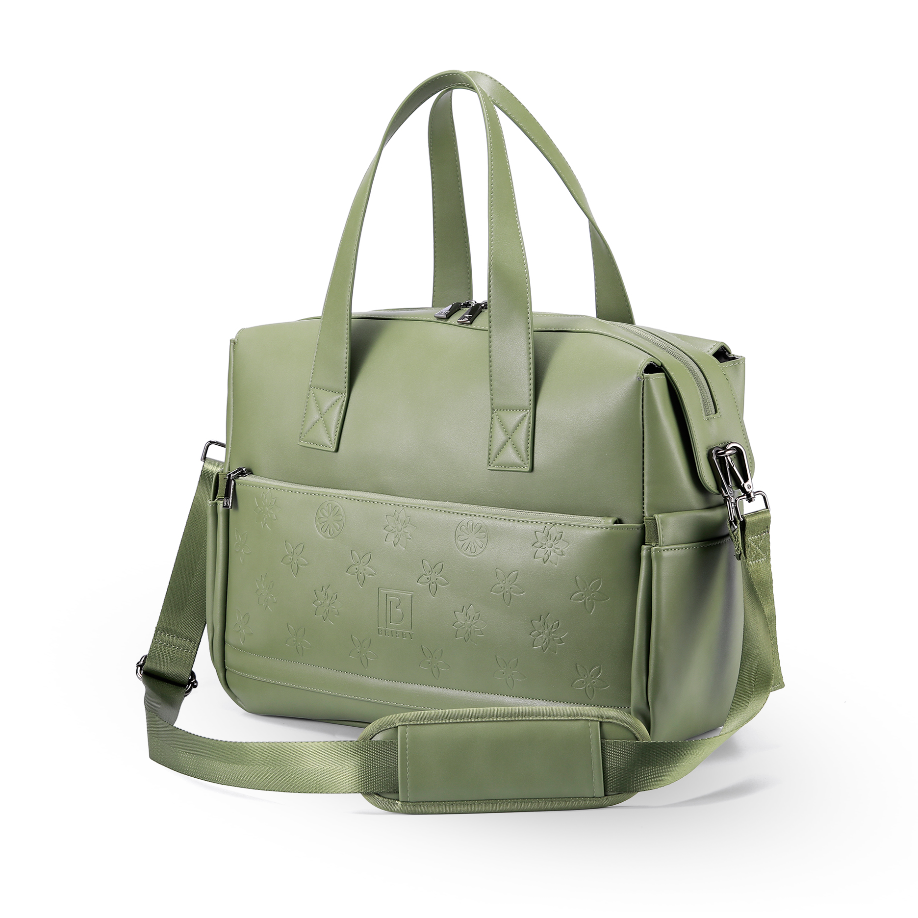Venezia weekend bag green - shoulder bag - travel bag - hand luggage - hard-wearing - incl. hanging hooks - PU leather