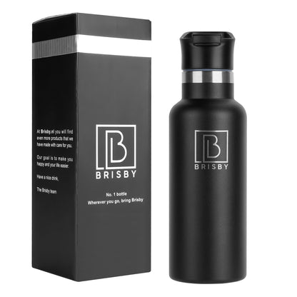 Brisby Koelbox 22L zwart + 2 thermosflessen 0,5L set -  incl. 4 koelelementen