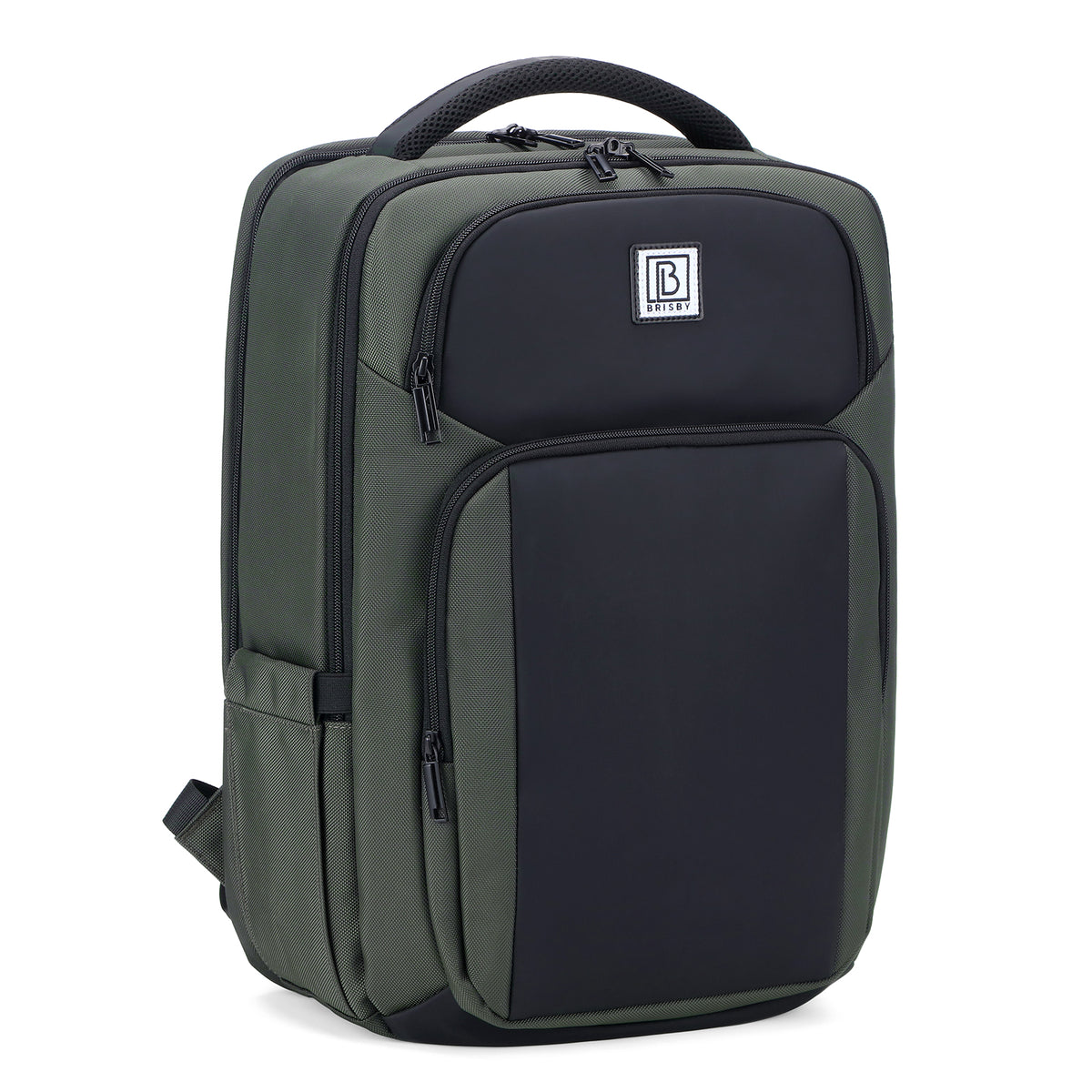 Brisby Rugzak Pro 1 – Laptoprugzak tot 15,7 inch voor Werk, School en Reizen – Waterafstotend – Met Tabletvak, Antidiefstalvak en Trolleysleeve - Groen