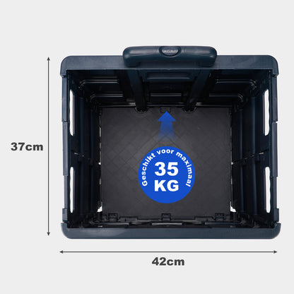 Packaway Boodschappentrolley krat XL 50L blauw - incl. deksel
