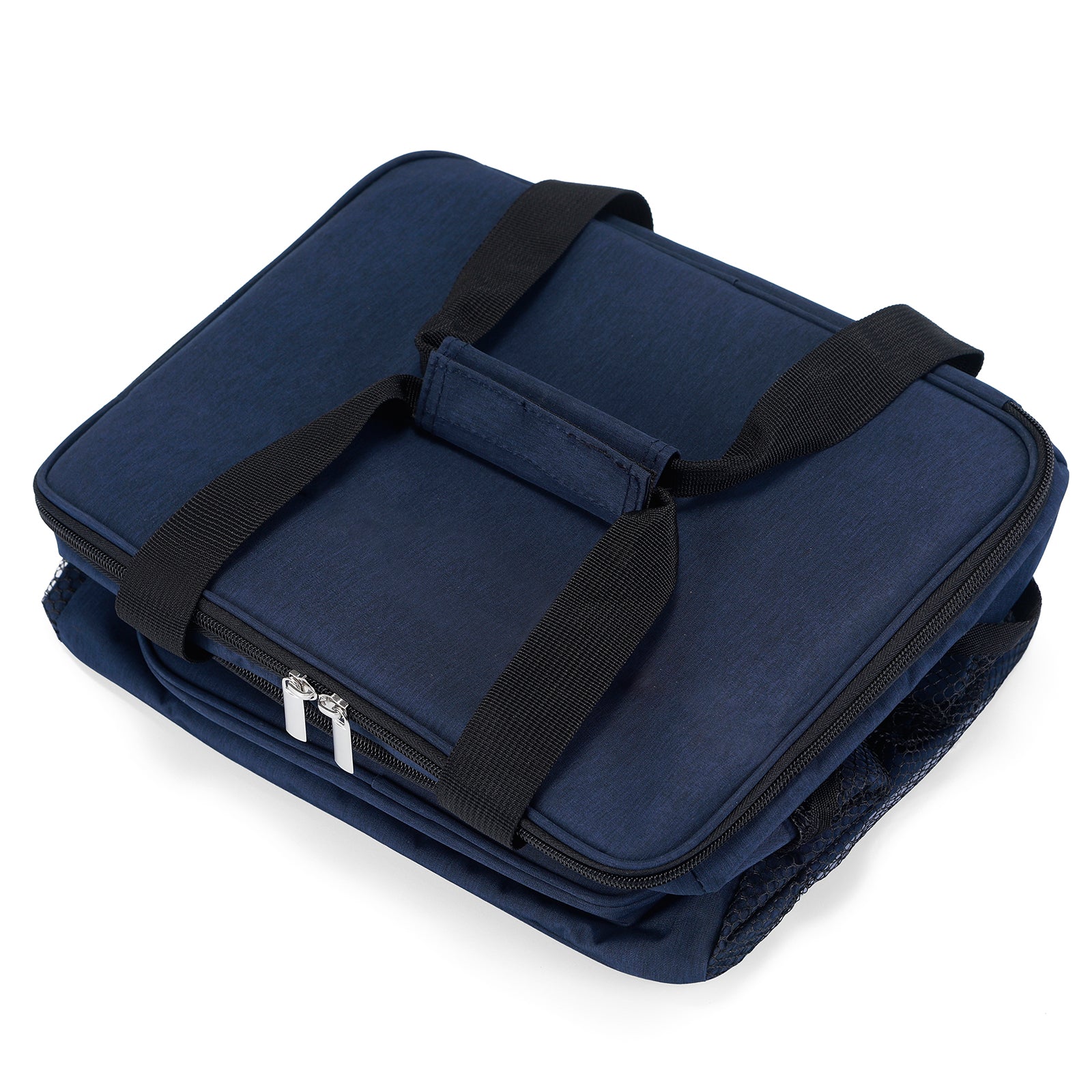 Koeltas 15L donkerblauw - lunchtas - 4-laags geïsoleerd - opvouwbaar - incl. 2 gratis koelelementen en draagband