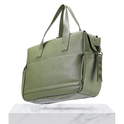Venezia weekend bag green - shoulder bag - travel bag - hand luggage - hard-wearing - incl. hanging hooks - PU leather