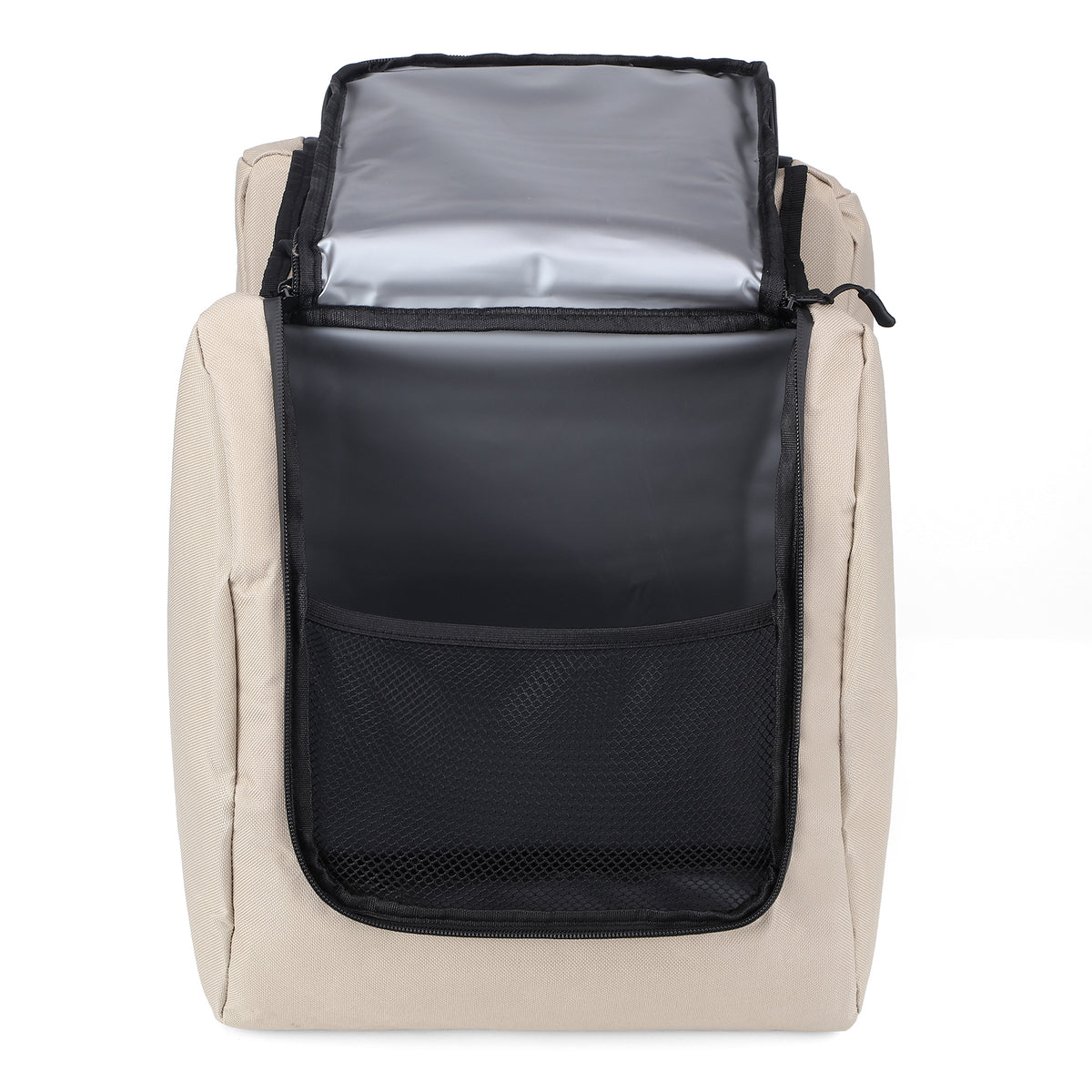 Brisby Dubbele Fietstas 28 Liter – Koeltas en Lunchtas – 4-laags Geïsoleerd – Voor Gewone en Elektrische Fiets – Waterafstotend met Waterdichte Ritsen – Natural Champagne