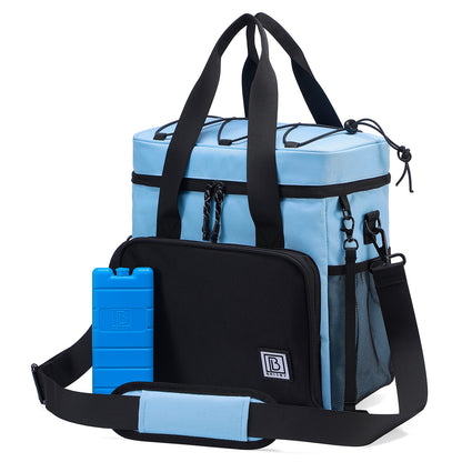 Koeltas 15L blauw - Lunchtas - 4-laags geïsoleerd - incl. 2 gratis koelelementen en schouderriem