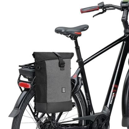 3 in 1 waterproof rolltop bicycle bag 20-26L black - 100% reflection - high visibility - bicycle bag - backpack - shoulder bag