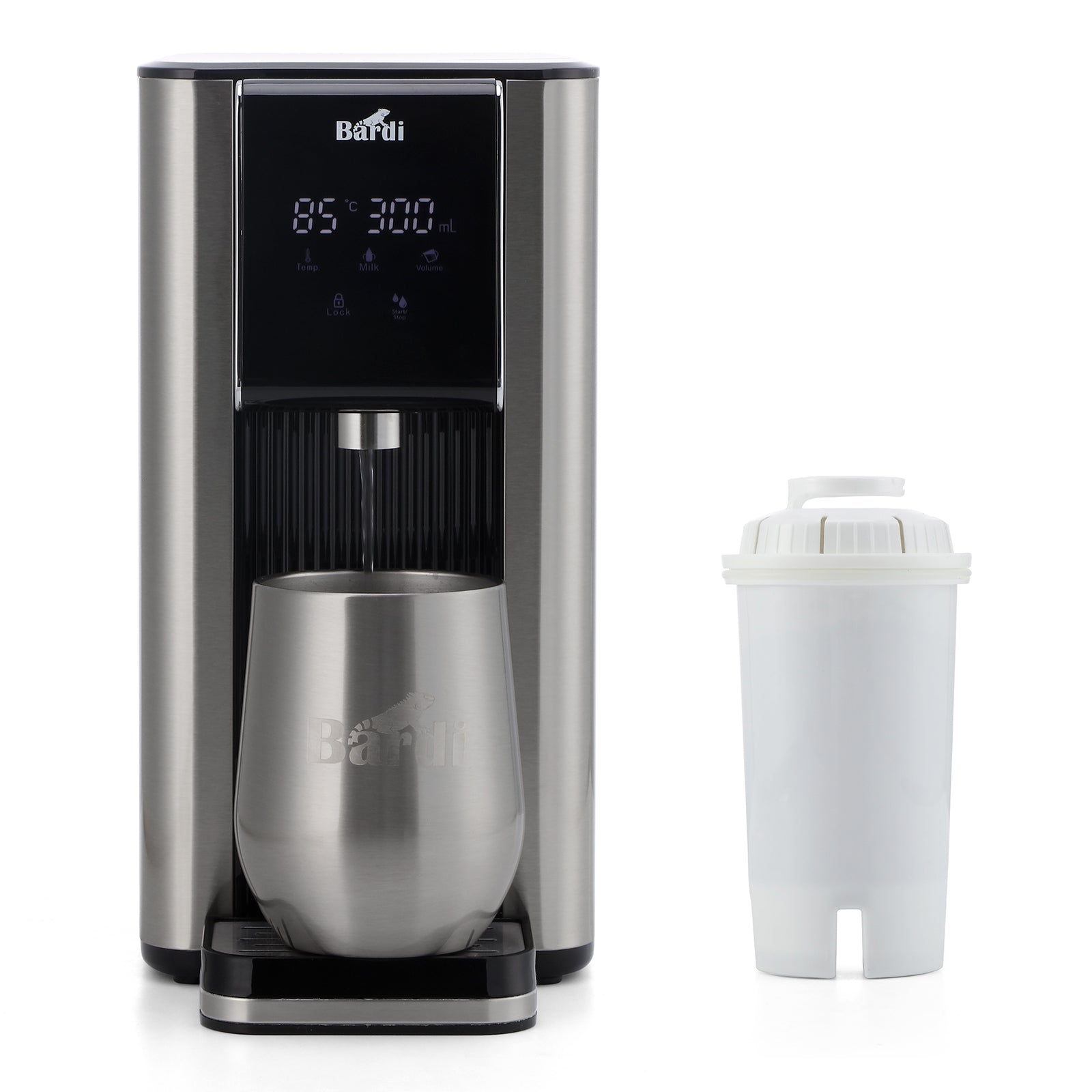 Bardi Heetwaterdispenser 2,6L RVS met STRIX filter -  incl. thermoscup + onderzetter