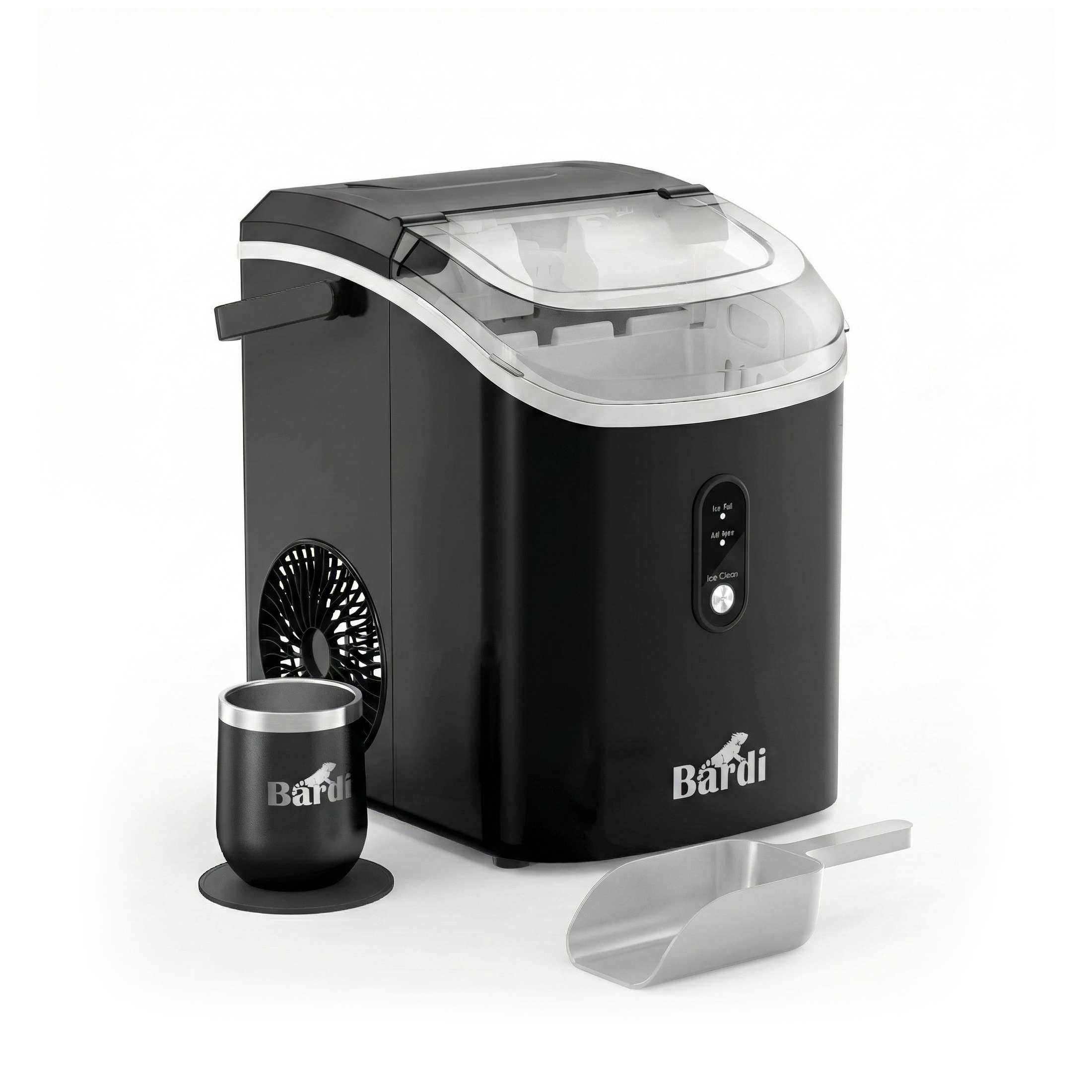 Bardi Nugget IJsblokjesmachine Rond 1,1L zwart - 15 kg/24 uur - incl. thermosbeker