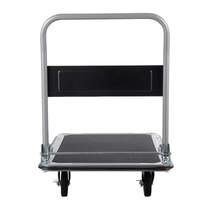 Packaway Opvouwbare Transportwagen 350 kg – Transportkar met Rem – 92 x 62 cm – Antislip Laadplatform – 4 Wielen – Inklapbare Duwbeugel