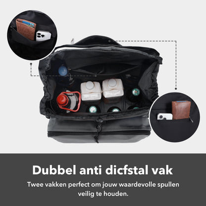 Boodschappentrolley Deluxe 50L met koelvak zwart-grijs - boodschappenwagen - steekwagenfunctie