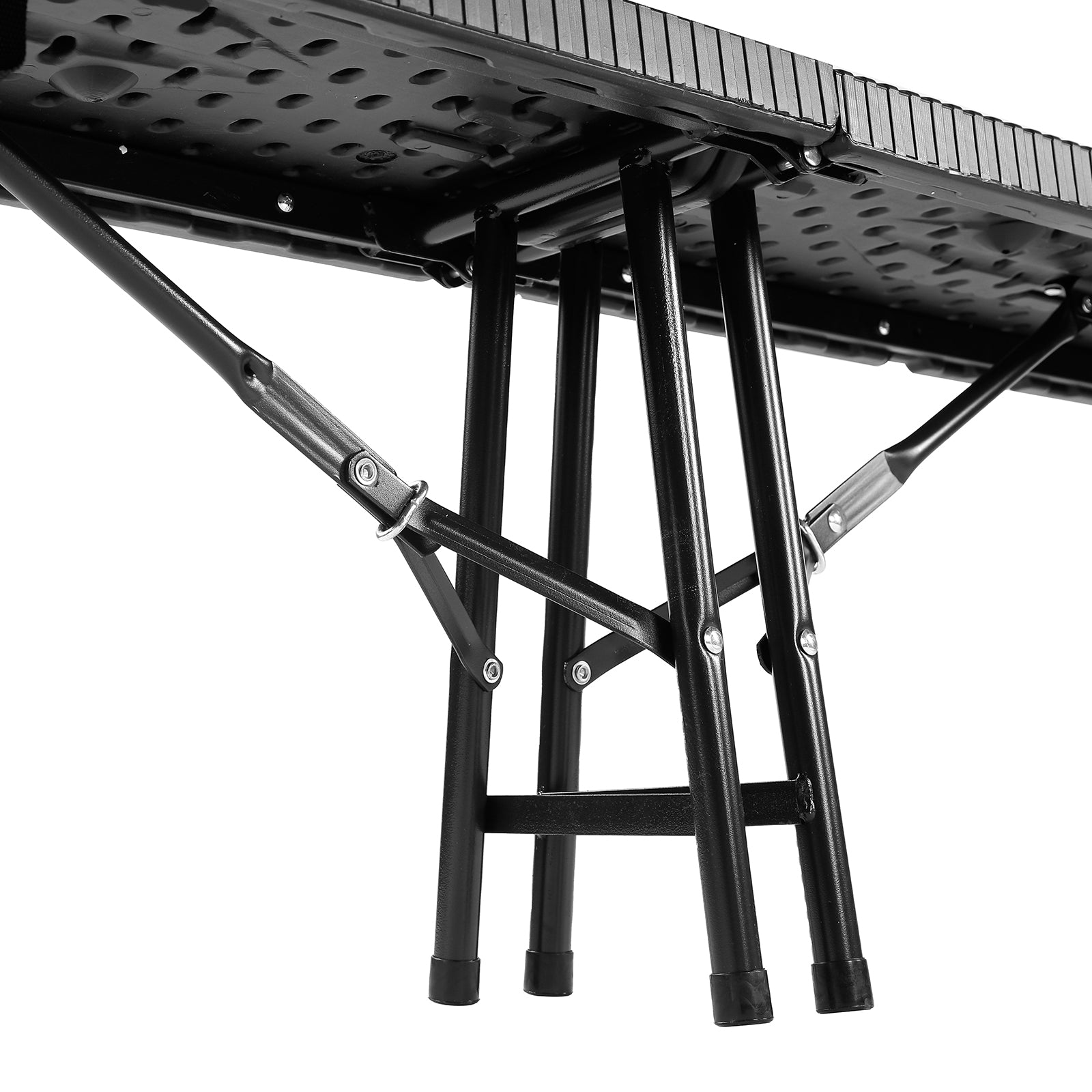 Bardi Campingbank rotan look zwart 180 x 28 - inklapbaar