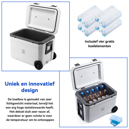 Cool box 45L white - 3 days insulation - 4 cooling elements - temperature-safe closure