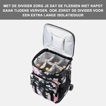 Brisby Boodschappentrolley 32L dark flower - incl. koelvak, koelelementen