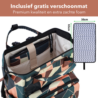 Brisby Luiertas stayopen abstract colours - incl. buggymontage en verschoonmat