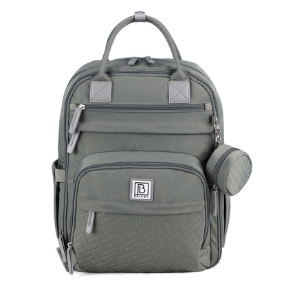 Brisby Premium Luiertas – Uitgebreide en Functionele Verzorgingstas – met buggymontage – Anti Diefstal Vakken - Reistrolley Sleeve - Inclusief verschoonmatje t.w.v.15,99 euro en speenhouder - Levenslange Garantie - Misty Green