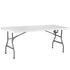 Inklapbare Campingtafel 180 x 74 x 73 cm. Wit - 6 tot 8 Persoons