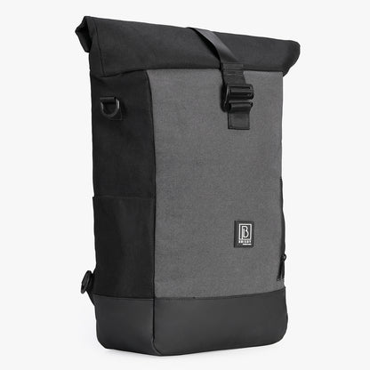 3 in 1 waterproof rolltop bicycle bag set 40-52L black-gray - 100% reflection - high visibility - bicycle bag - backpack - shoulder bag
