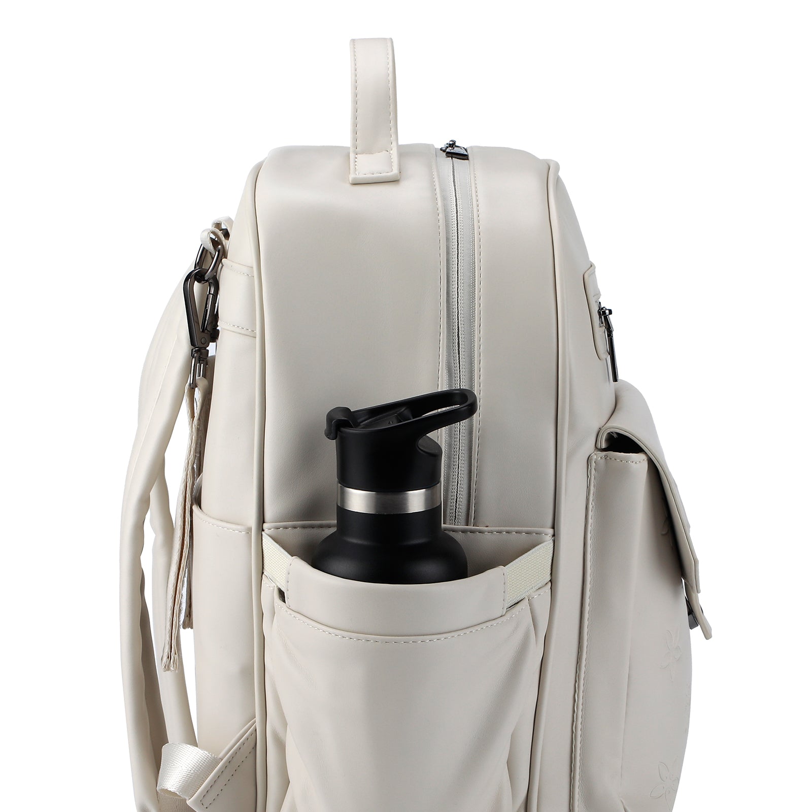 Venezia slijtvaste rugtas wit - PU leer - 14 inch laptopvak - waterafstotend