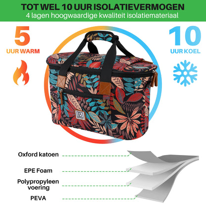 Brisby Koeltas 21L jungle set - incl. mealbox, 2 koelelementen, schouderband