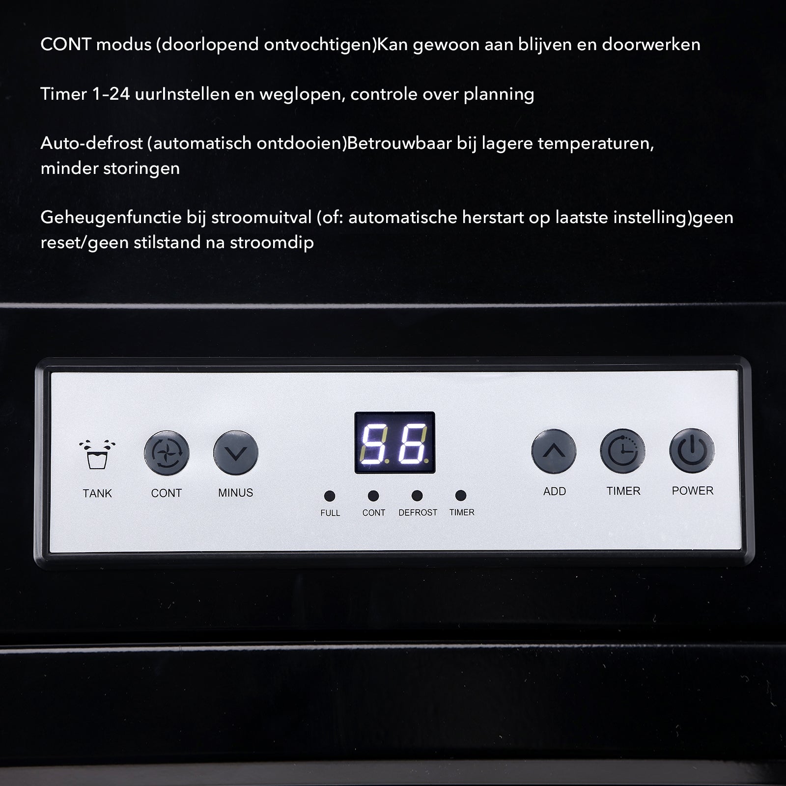 Dryconic Bouwdroger 90L - Professionele luchtontvochtiger - ContinuousDrain® - Auto-Defrost - JobSite™ metalen behuizing - Extra grote luchtinlaat