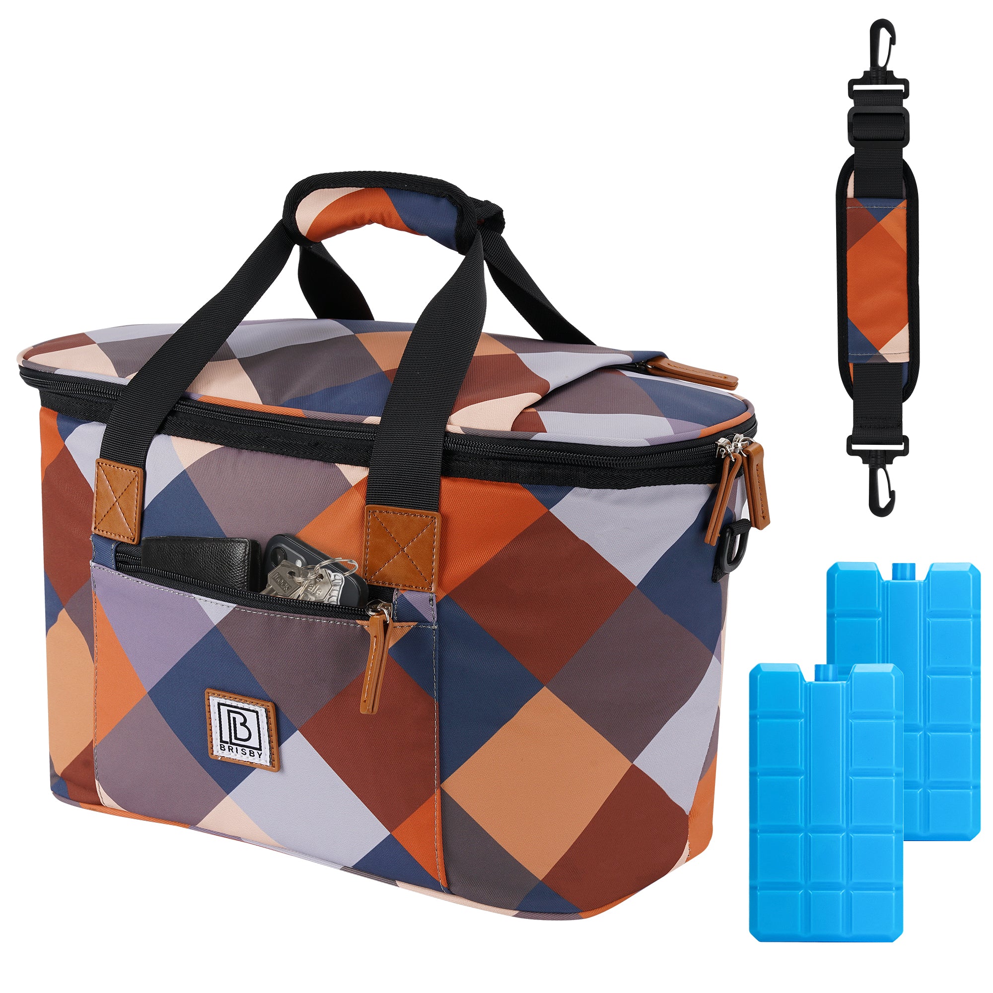 Cooler bag 21L block - Shopping bag - 4-layer insulated - 2 free cooling elements - incl. shoulder strap