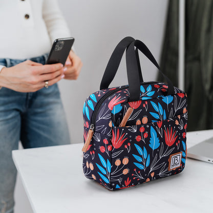 Brisby Koeltas Lunchtas 4L - Waterafstotend - Geïsoleerde Kolftas - Inclusief Koelelement - Night Flower