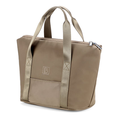 Brisby Koeltas Lunchtas 6L – 4-Laags Geïsoleerd – Inclusief 2 Koelelementen – Waterafstotend – Voor Werk, School & Onderweg – Taupe
