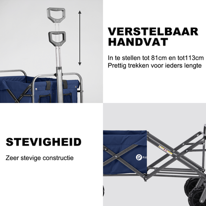 Packaway Bolderkar XL 80kg donkerblauw - opvouwbaar - heavy duty - wasbaar