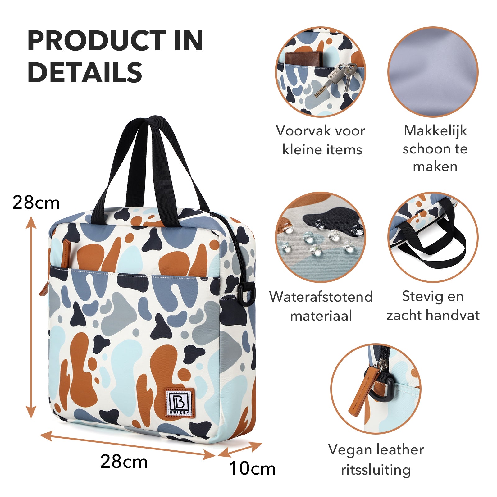 Brisby Koeltas Lunchtas 7L - Inclusief 2 Koelelementen & Schouderband - Palette
