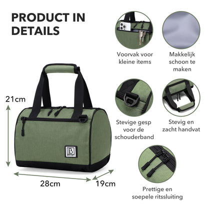Koeltas 10L avant -  Lunchtas - 4-laags geïsoleerd - 2 gratis koelelementen - incl. schouderband - Groen