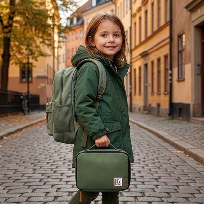 Brisby Koeltas & Lunchtas 2,5 Liter voor Kinderen - Inclusief Koelelement & Naamkaartje - Eenhoorn - Groen