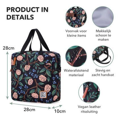 Brisby Koeltas Lunchtas 7L - Inclusief 2 Koelelementen & Schouderband -  Passion Flower