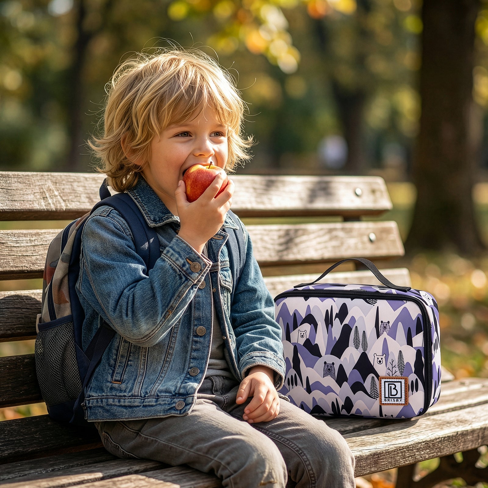 Brisby Koeltas & Lunchtas 2,5 Liter voor Kinderen - Inclusief Koelelement & Naamkaartje - Beertjes