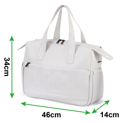 Venezia weekend bag white - shoulder bag - travel bag - hand luggage - hard-wearing - incl. hanging hooks - PU leather