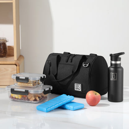 Brisby Koeltas Lunchtas 10L - 4-Laagse Isolatie - Inclusief 2 Koelelementen & Schouderband - Zwart
