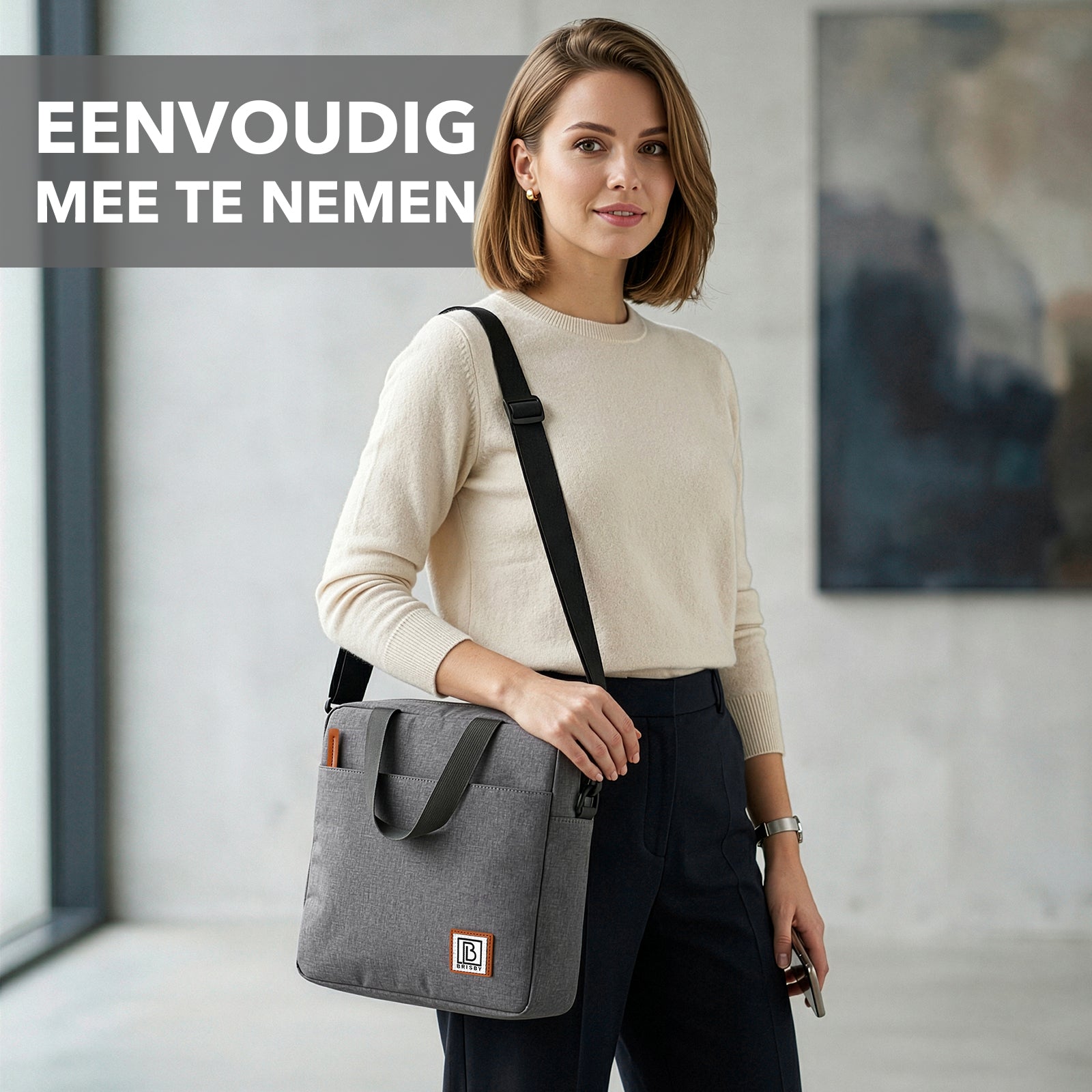 Brisby Koeltas Lunchtas 7L - Inclusief 2 Koelelementen & Schouderband - Donkergrijs