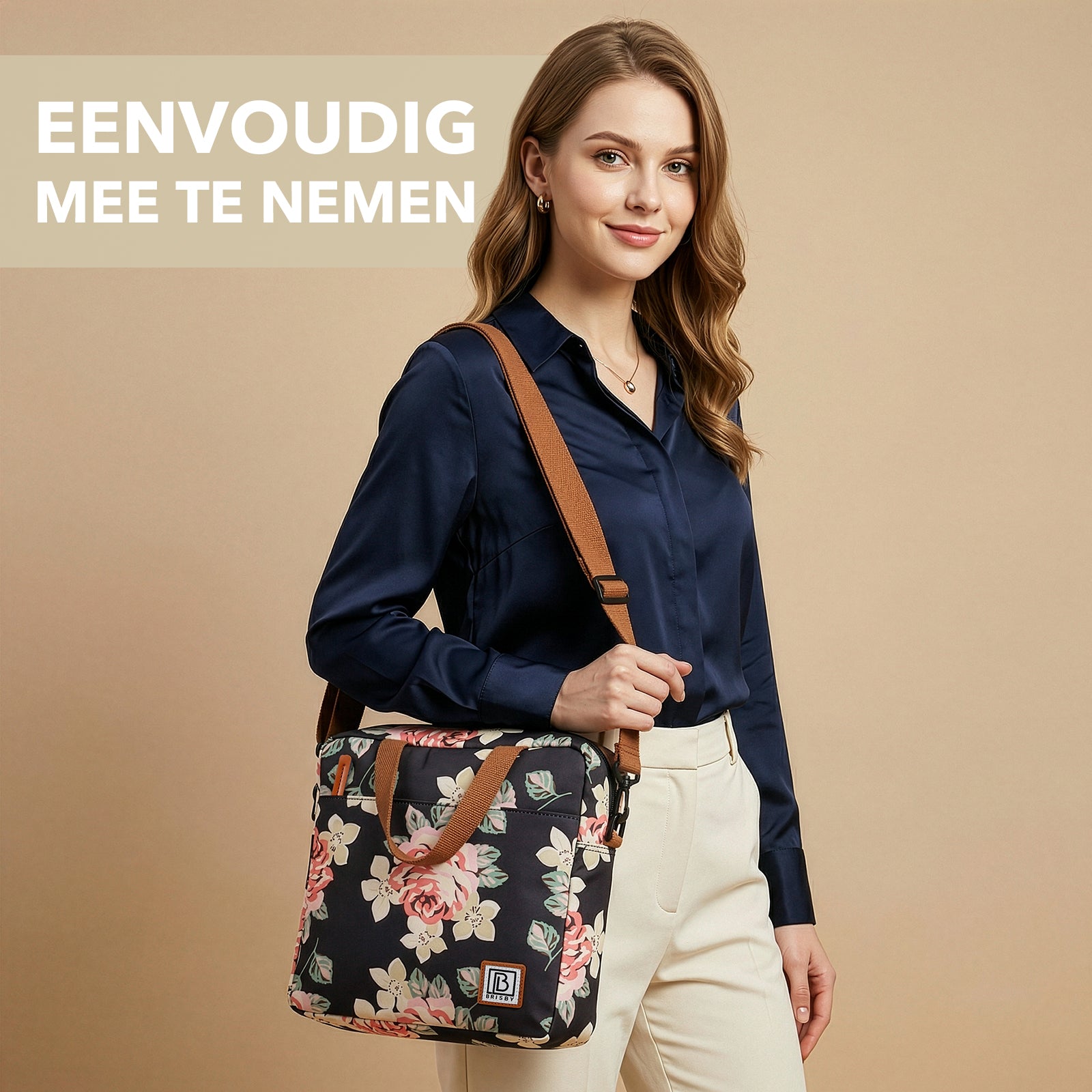 Brisby Koeltas Lunchtas 7L - Inclusief 2 Koelelementen & Schouderband - Bloemetjes