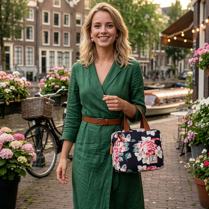 Brisby Koeltas Lunchtas 4L - Waterafstotend - Geïsoleerde Kolftas - Inclusief Koelelement - Bloemetjes